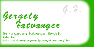 gergely hatvanger business card